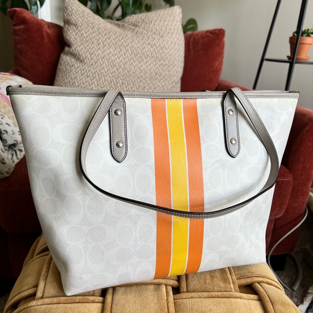 Coach | Varsity Stripe Tote - Picture 3 of 7